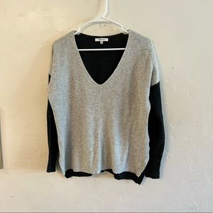 Madewell Two Tone Gray Warm Light V Neck Sweater Extra Small